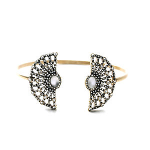 【送料無料】ブレスレット アクセサリ― ブレスレットゴールドアールデコメタルファンレトロオープンcostume bracelet gold art deco rigid open fan ethnic filigree wedding retro ct3
