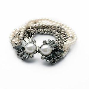 【送料無料】ブレスレット　アクセサリ―　ブレスレットシルバーマルチローホワイトパールビンテージクラスcostume bracelet silver multi row white pearl wedding bridal vintage class ct4 14,615円