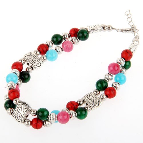 【送料無料】ブレスレット　アクセサリ―　チベットビーズブレスレットシリーズ10xtibet silver howlite jade beaded bracelet armlet 2 series o5r8