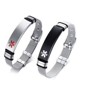 【送料無料】ブレスレット　アクセサリ―　ブレスレットタグカスタムフリーウォッチadjustable women men medical alert id bracelet watch tag custom free engraving 12,946円