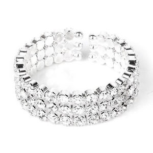 【送料無料】ブレスレット　アクセサリ―　×ブレスレットラインストーンオープンシルバー5x3 rows bracelet rhinestone open silver z9u9