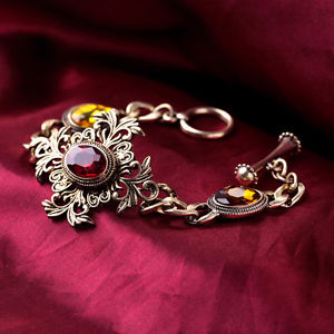 【送料無料】ブレスレット　アクセサリ―　ブレスレットレッドオレンジアールデコレトロレトロビンテージクラスbracelet red amber art deco retro retro vintage class marriage original ct2