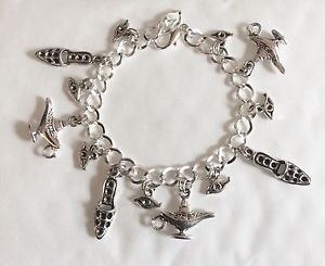 【送料無料】ブレスレット　アクセサリ―　アラジンランプトルコスリッパアラビアンシルバーブレスレットaladdin lamp turkish slipper arabian silver tone charm bracelet choice 1921cm 13,845円