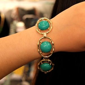 【送料無料】ブレスレット　アクセサリ―　ブレスレットビンテージbracelet female round oval green vintage summer original evening marriage gift