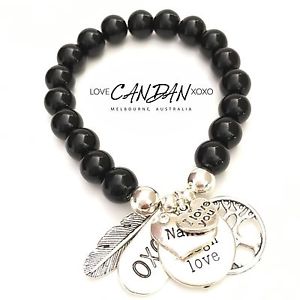 【送料無料】ブレスレット　アクセサリ―　ライブブレスレットi love you nana bracelet with live love laugh angel feather tree of life gift