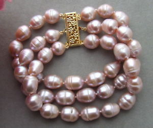 【送料無料】ブレスレット　アクセサリ―　パールブレスレットke101214 8 3strands purple rice pearl bracelet