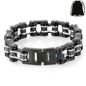 【送料無料】ブレスレット　アクセサリ―　ステンレススチールオートバイバイクチェーンメンズブレスレット