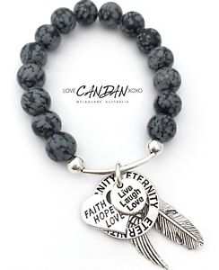 【送料無料】ブレスレット　アクセサリ―　ブレスレットライブeternity circle ring charm bracelet love hope faith angel gemstones live laugh 13,855円