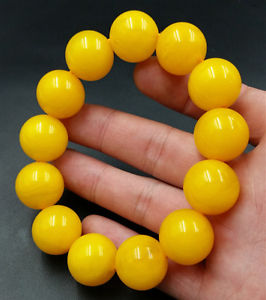 【送料無料】ブレスレット　アクセサリ―　ワックスビーズブレスレットメンズブレスレットラウンド15mm yellow bee wax bead bracelet beeswax men s bracelets round hand chain
