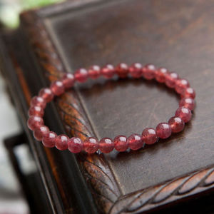 【送料無料】ブレスレット アクセサリ― ロシアストロベリークォーツクリスタルビーズブレスレットストレッチ8mm natural russian strawberry quartz crystal stretch beads bracelet aaa