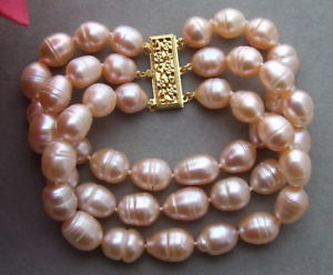 【送料無料】ブレスレット　アクセサリ―　ピンクライスパールブレスレットke101609 8 natural 13mm pink rice pearl bracelet