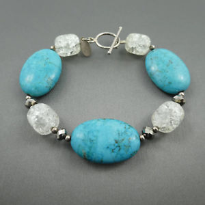 【送料無料】ブレスレット　アクセサリ―　ドナドレスラーブレスレットスターリングシルバーターコイズビーズdonna dressler bracelet, sterling silver, turquoise beads, signed