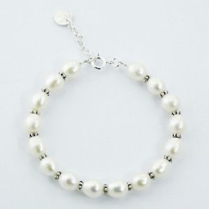 【送料無料】ブレスレット　アクセサリ―　freshwater pearl bracelet dainty silver flower beads size adjustable 13,666円