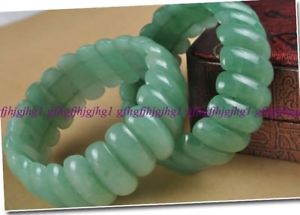 【送料無料】ブレスレット　アクセサリ―　25x8x7mm75アベンチュリンガラスhand25x8x7mm woven natural green aventurine jade bracelets 75