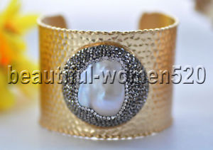 【送料無料】ブレスレット アクセサリ― z9139 30mmホワイトkeshiパールブレスレットz9139 30mm white keshi reborn pearl inlay crystal bracelet