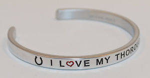 【送料無料】ブレスレット　アクセサリ―　サラブレッドハンドメイドブレスレットi love my thoroughbred handmade amp; polished bracelet