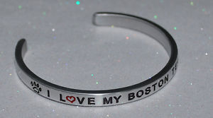 【送料無料】ブレスレット　アクセサリ―　ボストンテリアハンドメイドブレスレットi love my boston terrier handmade amp; polished bracelet