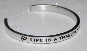 【送料無料】ブレスレット　アクセサリ―　ハンドメイドブレスレットlife is a tragedy ~ confront it handmade amp; polished bracelet