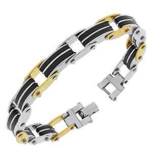 【送料無料】ブレスレット　アクセサリ―　ステンレススチールシルバーメンズリンクチェーンブレスレット