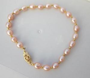 【送料無料】ブレスレット　アクセサリ―　ピンクパールブレスレットイエロークラス 75 8 aaa south sea natural pink 910mm pearl bracelet 14k yellow clas