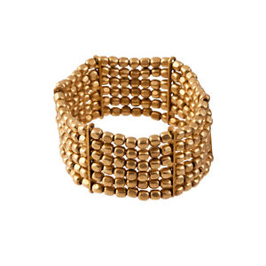 【送料無料】ブレスレット　アクセサリ―　ゴールドトーンビーズストレッチブレスレット81stgeneration brass gold tone small bead 3 cm stretch adjustable bracelet 14,045円