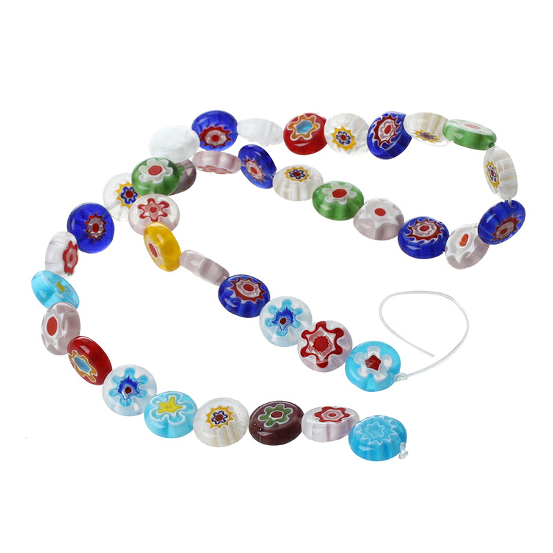 【送料無料】ブレスレット　アクセサリ―　10xワイヤームラノガラス10mmh8g210x wire beads drilled pearls murano glass flower 10mm h8g2