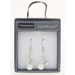【送料無料】ブレスレット　アクセサリ―　イヤリングクリアequilibrium hanging clear pearl earrings