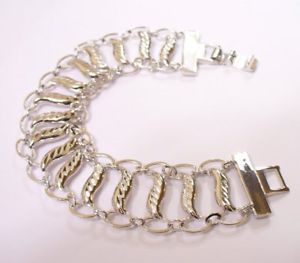 【送料無料】ブレスレット　アクセサリ―　ファッションホワイトゴールドメッキワイドリンクチェーンブレスレットfashion1uk womens white gold plated wide link chain charm bracelet 20cm