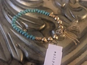 【送料無料】ブレスレット　アクセサリ―　カリビアンクールターコイズブレスレットストレッチ silpada *caribbean cool* brassturquoisecrystal stretch bracelet krb0039