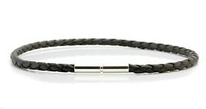 【送料無料】ブレスレット　アクセサリ―　メンズレディースシルバーツイストmensladies 3mm braided leather braceletsterling silver twist claspgrey 13,845円