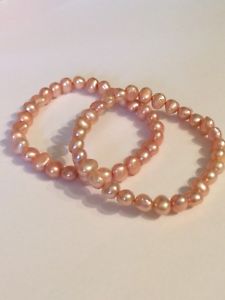 【送料無料】ブレスレット　アクセサリ―　ピンクストレッチブレスレットモモセットhonora cultured freshwater pearl pinkpeach set of 2 stretch bracelets