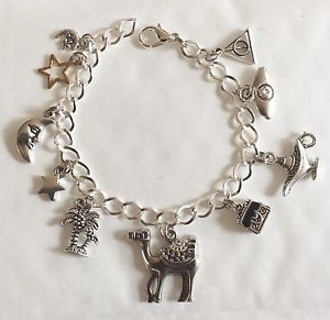 【送料無料】ブレスレット　アクセサリ―　オアシストルコアラブシルバーブレスレットmidnight at the oasis turkish arab silver tone charm bracelet choice 1921cm