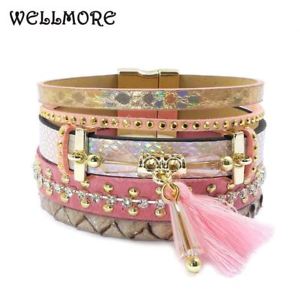 【送料無料】ブレスレット　アクセサリ―　ブレスレットタッセルクリスタルボヘミアンブレスレットleather bracelet tassel crystal bohemian bracelets