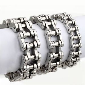 【送料無料】ブレスレット　アクセサリ―　141923mm mens316ポンドステンレスブレスレットオートバイ 141923mm mens silver 316l stainless steel bracelet motorcycle biker chain
