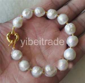 【送料無料】ブレスレット　アクセサリ―　エジソンバロックブレスレットbeautiful cultured 1112mm white edison baroque fresh water pearl bracelet 75