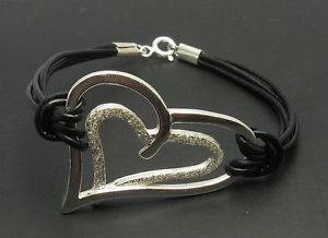 【送料無料】ブレスレット　アクセサリ―　sterlingbracelet heart 925natural leather b000052sterling silver bracelet heart 925 natural leather b000052