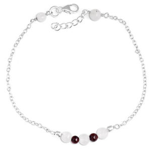 【送料無料】ブレスレット　アクセサリ―　ブレスレットガーネットスターリング925sterling silver 925 solid bracelet garnet and moonstone gemstone beads charm