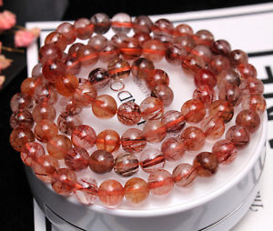 【送料無料】ブレスレット　アクセサリ―　レッドルチル37mmブレスレットaaa7mm natural red rutilated quartz stretch crystal 3 laps beads bracelet aaa