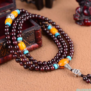 【送料無料】ブレスレット　アクセサリ&mdash;　レトロガーネットビーズブレスレットretro natural garnet 108 buddhism bead bracelet｜hokushin