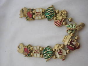 【送料無料】ブレスレット　アクセサリ―　ヴィンテージtofaスライドクリスマスブレスレットグリーンレッドvintage tofa slide christmas bracelet gold green red