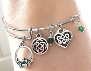 【送料無料】ブレスレット　アクセサリ―　シルバーcladdaghケルトブレスレットスコットランドアイルランドsilver plated claddagh friend celtic knot heart charm bracelet scottish irish