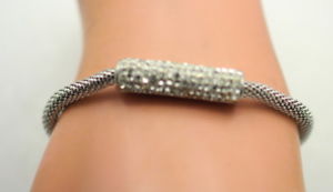 【送料無料】ブレスレット　アクセサリ―　ステンレススチールブレスレットstainless steel rihinestone bracelet