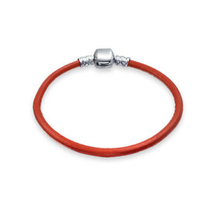 【送料無料】ブレスレット　アクセサリ&mdash;　シルバーバレルクラスプビーズブレスレットクリスマスred leather 925 silver barrel clasp charm beads bracelet christmas holiday｜hokushin