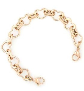 【送料無料】ブレスレット　アクセサリ―　ローズゴールドステンレスオープンハートリンクブレスレットサイズmedical id rose gold stainless open heart link replacement bracelet 3 sizes