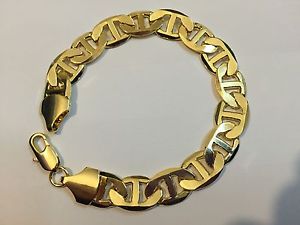 【送料無料】ブレスレット　アクセサリ―　ｋゴールドメッキアンカーチェーンブレスレットクリスマスプレゼント23cm 18k gold plated no stone anchor chain bracelet, men christmas birthday gift 13,855円