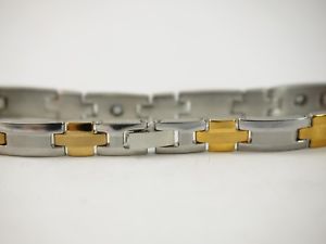 【送料無料】ブレスレット　アクセサリ―　ステンレススチールブレスレット18k stainless steel magnetictherapy bracelet 775