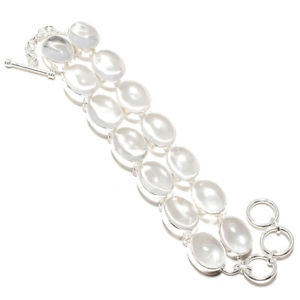 【送料無料】ブレスレット　アクセサリ&mdash;　white topaz cabochon 53 gm gemstone jewelry braceletad347 750white topaz cabochon 53 gm gemstone jewelry bracelet ad347 75｜hokushin