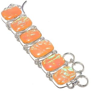 【貨物輸送無料】腕輪 添え物― オーストラリアファイアーオパールジュエリーブレスレット78australian triplet fire opal gemstone jewelry handmade nice bracelet 78