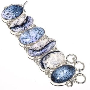 【貨物輸送無料】腕輪 付属物― オパールハンドメイドブレスレットauthentic dendrite opal gemstone jewelry handmade bracelet 78