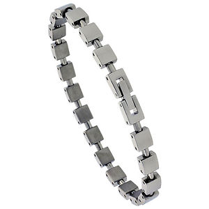 【送料無料】ブレスレット　アクセサリ―　メンズステンレススチールキューブリンクブレスレットmens stainless steel cube link bracelet